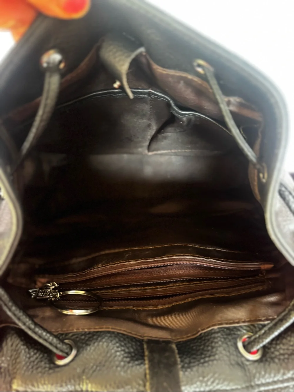 Classic BlackFaux  Leather Backpack - Men